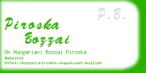 piroska bozzai business card